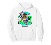 Minecraft Steve & Creeper Face Dig It Graffiti Lettering Art Felpa con Cappuccio
