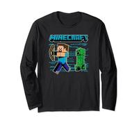 Minecraft Steve & Creeper Run Run Run Maglia a Manica