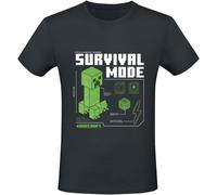 MINECRAFT Survivalmode Unisex T-Shirt Nero Regular XL Nero