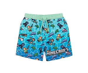 MINECRAFT Swim Shorts Boys Creeper Personaggi di Gioco Swimming Trunks 10-11 Anni