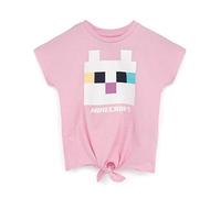 Minecraft T Shirt Girls Kitty Front Tie Pink Gamer Tee Kids Gift 7-8 Anni