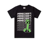 MINECRAFT T-Shirt T-Shirt Boys Creeper Manica Corta Black Game Top 7-8 Anni