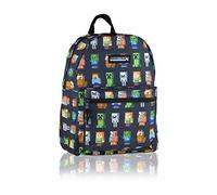 Minecraft Teen Backpack Multi Character, 31 x 30 x 5 cm, nero/verde, 31 x 30 x 5 cm, moderno