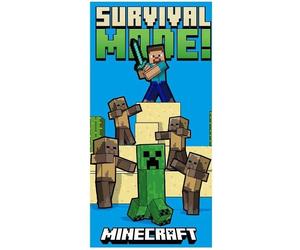 MINECRAFT Telo Mare SURVIVAL MODE Asciugamano Grande Spiaggia 70x140cm ORIGINALE