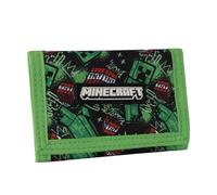 Minecraft TNT - Portafoglio pieghevole in tre parti, per bambini, colore: verde