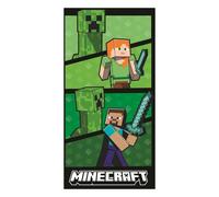 Halantex MINECRAFT - Steve Alex Creeper - Telo Mare Spiaggia Bagno Beach Towel - 100% cotone - Dimensioni 70x140cm - MNC-698T