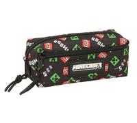 MINECRAFT - Triple Small Pencil Case, Children's Pencil Case, Ideal for School A