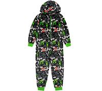 MINECRAFT tu la Onesie Bambini Ragazzi rampicanti TNT Grigio Tutto in Un Pigiama 13-14 Anni