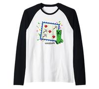 Minecraft Valentine's Day Be Mine Creeper Valentine's Card Maglia con Maniche Raglan