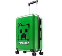 MINECRAFT Valigia Bambino Creeper Trolley Bambino Rigido 4 Ruote Valigia per Bambini da Viaggio Regali per Gamer (M(L66.5cm x W45.5, 46L), Verde)