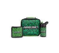 Minecraft Verde Creeper Lunch Bag Bottiglia e Snack Pot Ragazzi