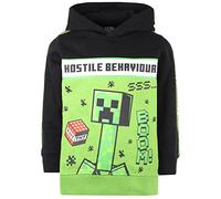 MINECRAFT - Vestiti Felpa con Cappuccio Ragazzi - Felpa con Cappuccio 100% Cotone Verde/Nera - Felpa con Cappuccio Creeper Verde/Nera - Regali Verde/Nero (5-6 Anni)