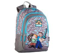 Minecraft Warriors, zaino da scuola unisex per bambini, multicolore, grande, multicolore, L
