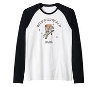 Minecraft Wide Wild World Big Sky Country Steve Horse Galop Maglia con Maniche Raglan