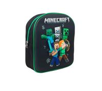 MINECRAFT - Zainetto Asilo con Scudo Rigido 3D - 30×25×10 cm - Licenza Ufficiale - Perfetto per Asilo Scuola Materna Tempo libero - Idea Regalo [Nero]