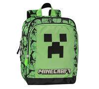 MINECRAFT - Zainetto Ufficiale Minecraft, per Asilo e Tempo Libero, Spallacci Imbottiti e Regolabili, Retro e Fondo Termoformati, Scomparto Principale e Tasca Frontale con Chiusure a Zip, 23x30Hx10 cm