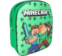 MINECRAFT - Zaino 3D Deluxe per bambini Zainetto in rilievo Asilo Infanzia per la Scuola e tempo libero con chiusura lampo e Porta Borraccia