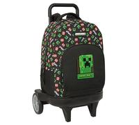 MINECRAFT - Zaino grande con ruote, compatto evoluzione, rimovibile, ideale per bambini di diverse età, comodo e versatile, qualità e resistenza, 33 x 22 x 45 cm