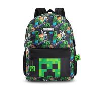 MINECRAFT Zaino multicolore Steve & Creeper | Borsa con cerniera e stampa grafica per il ritorno a scuola | Bambini che trasportano libri | Merchandising unisex per bambini