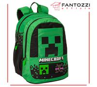 MINECRAFT ZAINO ORGANIZZATO - VERDE - ZAINETTO SCUOLA - GAMING VIDEOGAME