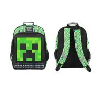 Minecraft - Zaino per bambini con personaggio Creeper, 40,6 cm, per scuola e viaggio