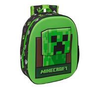 MINECRAFT - Zaino scolastico, con design 3D, ideale per bambini di diverse età, comodo e versatile, qualità e resistenza, 27 x 10 x 33 cm