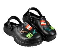 MINECRAFT Zoccoli Bambino con o Senza Ciondoli Scivolare Ciabatte Bambina Giardino Piscina Creeper Regalo Bambini (Nero, 38/39 EU)