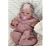 MineeQu 19 pollici Premie Baby Size Awake Realistic Reborn Baby Doll Realizzata in vinile siliconico Full Body Anatomicamente corretto Bambole per neonati che sembrano reali e si sentono reali