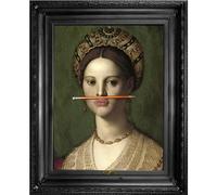 Mineheart Decorazione da parete per la casa, tela allungata con cornice con stampa decorata, opera d'arte per soggiorno, camera da letto, cucina, sala da pranzo, ufficio, ristorante, motivo: matita