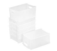 Minekkyes Confezione da 6 cestini impilabili per congelatore, perfetto per organizzare la cucina o il frigorifero della dispensa (trasparente)