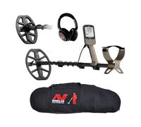 Minelab X-Terra Elite Expedition Bundle, Impermeabile, Metal Detector All Terrain per Tesori, Multi-IQ Precision Targeting, Include Bobina V8X, Bobina V12X, Casco ML85, Cavo di Ricarica e Borsa per il
