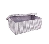 Minene - Grande scatola portaoggetti con stelline, colore: Grigio/Bianco