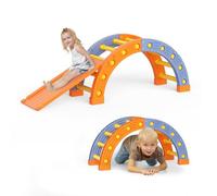 MINENICE Montessori Pikler Triangolo da Arrampicata, con Arco da Arrampicata e scivoli, Triangolo in plastica per Bambini, (Mezzo Set di Cerchio + Scivolo)