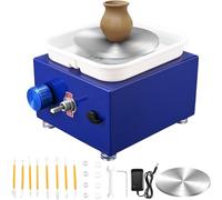 MINENICE Tornio per Ceramica, Mini Ruota di Ceramica 2000 RPM velocità Regolabile Tornio per Argilla con Bacinella Staccabile e Strumenti di Argilla Fai-da-Te per Bambini e Adulti（Blu Scuro）