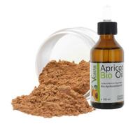 Mineral MakeUp (9 g) + olio di noccioli di albicocca bio premium (100 ml), certificato DE-Öko - MakeUp, tutti i tipi di pelle, senza additivi, senza conservanti - Nuance Tan