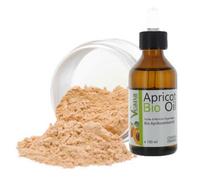 Mineral MakeUp (9 g) + olio di noccioli di albicocca bio premium (100 ml), certificato DE-Öko - MakeUp, tutti i tipi di pelle, senza additivi, senza conservanti - Nuance Soft Light