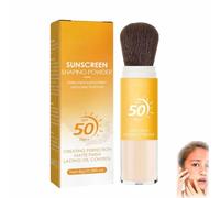 Mineral Sunscreen Setting Powder,Powder Brush On Sunscreen for Face,SPF 50 Brush,Matte Powder,Long Lasting Lightweight Breathable, Oil Control Natural Matte Finish (1Pc, 1)
