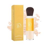 Mineral Sunscreen Setting Powder SPF 35 with Brush,Translucent Brush Sunscreen Powder,Long Lasting Lightweight Breathable,for Face, Scalp & Hair