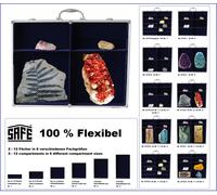 Pins ALU Sammelvitrinen Maxi Pulsanti 510x440x75mm Blu Velluto Safe 5777SP