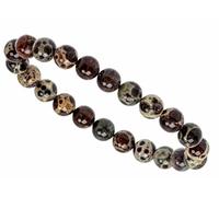 Minéraux et Cristaux Questo bracciale in diaspro tartaruga, in pietra naturale, disponibile in perle da 6, 8 o 10 mm. Tutti i nostri braccialetti sono garantiti vera pietra e di qualità AA o AAA