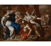 Minerva con cronos e storia; uno studio per un'allegoria del regno degli Asburgo a Napoli Stampa poster di Francesco Solimena (18 x 24)