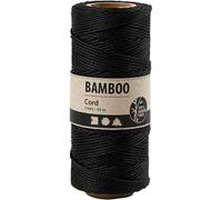 Minerva Cordoncino rotondo in bambù nero, adatto per sartoria e tappezzeria, larghezza 1 mm, rotolo da 65 metri