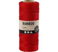 Minerva Cordoncino rotondo in bambù rosso, adatto per sartoria e tappezzeria, larghezza 1 mm, rotolo da 65 metri