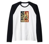 Minerva Dea Romana della Saggezza Atena Arte Maglia con Maniche Raglan