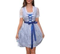 Minetom Abito Tradizionale Dirndl da Donna Vestiti Bavarese Lunghezza al Ginocchio per Feste Birreria Costume Tedesco Vestito Cosplay 25 Blu M