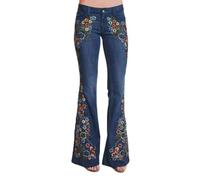 Minetom Jeans Donna Push up Pantaloni Zampa Elefante Campana Slim Sexy B Blu X-Large