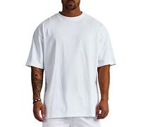 Minetom Maglietta da uomo T-Shirt Oversize Fit a maniche corte con scollo rotondo colori caramella Candy Colors taglio ampio t-shirt lunga tinta unita basic shirt t-shirt da uomo maglietta lunga, A