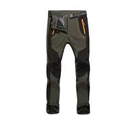 Minetom Pantaloni Trekking Donna Uomo Invernali Impermeabile Pantaloni Sci Termici Softshell Pantaloni Neve Montagna Escursionismo Caldo All'aperto A Donna Verde Militare Addensare XS