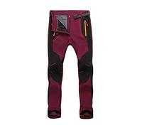 Minetom Pantaloni Trekking Donna Uomo Invernali Impermeabile Pantaloni Sci Termici Softshell Pantaloni Neve Montagna Escursionismo Caldo All'aperto A Donna Rosso Addensare XS