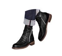 Minetom Stivali da Uomo Chelsea Boots High Top Business Stivaletti Outdoor Vintage Ankle Boot Classic Stivaletto Biker con Cerniera Stivali Western A Schwarz 40 EU